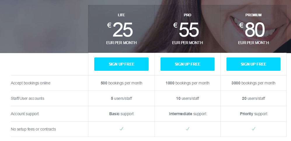 Bookify's pricing plan