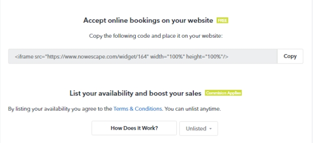 Two simple ways to make booking portal available to customers